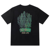 AMlRl Leaf-Print Crewneck Cotton-Jersey T-Shirt